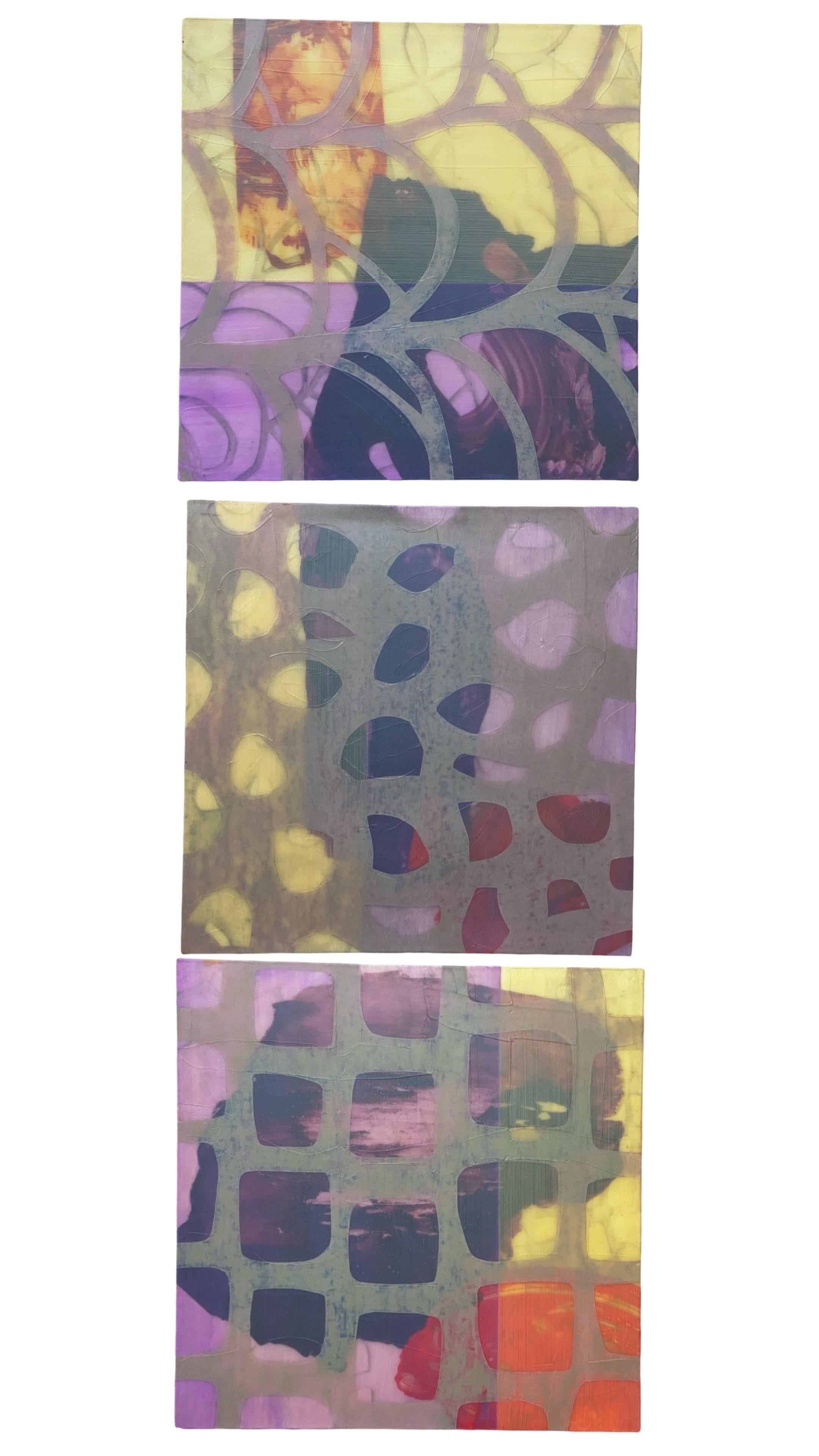 Custom Order Contemporary Triptychon Textured Giclée Canvas Modern Art 3 Pc Set im Angebot 8
