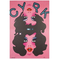 Affiche polonaise du cirque CYRK, Composition personnalisée - Acompte de 1974, filles associées