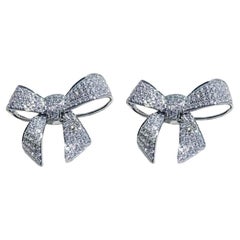 Custom Order — Diamond Bow Earrings Matching Pendant Design