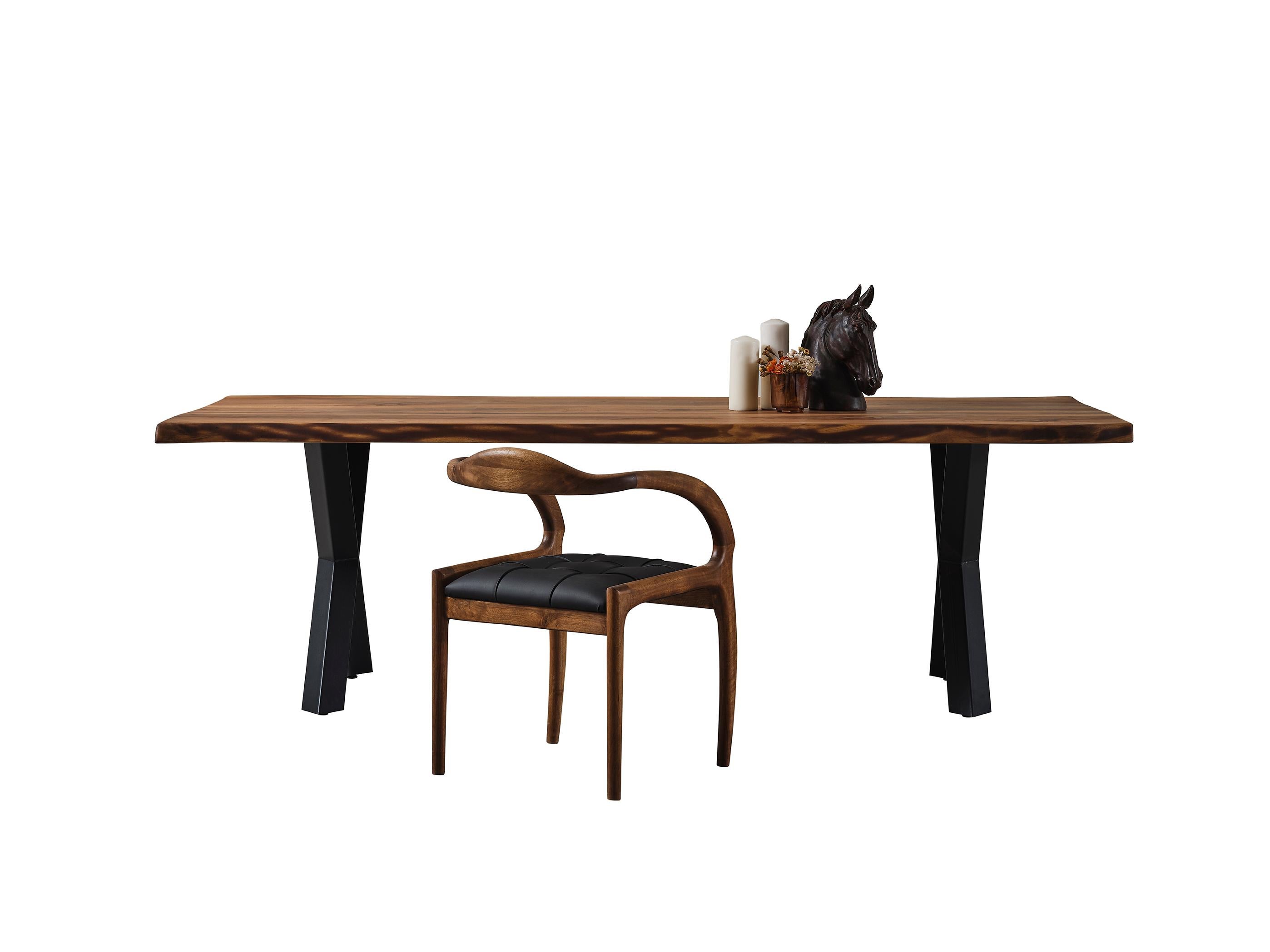 Custom Order Dining Table - Handmade Solid Wood Table - Kitchen Walnut Table For Sale 3