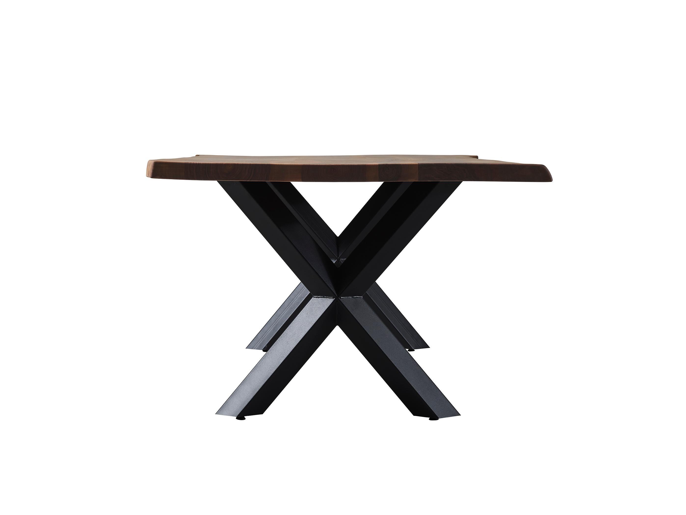 Welded Custom Order Dining Table - Handmade Solid Wood Table - Kitchen Walnut Table For Sale