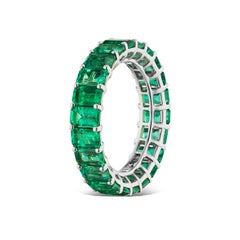 Custom Order: Emerald eternity band in Platinum with emerald-cut stones 