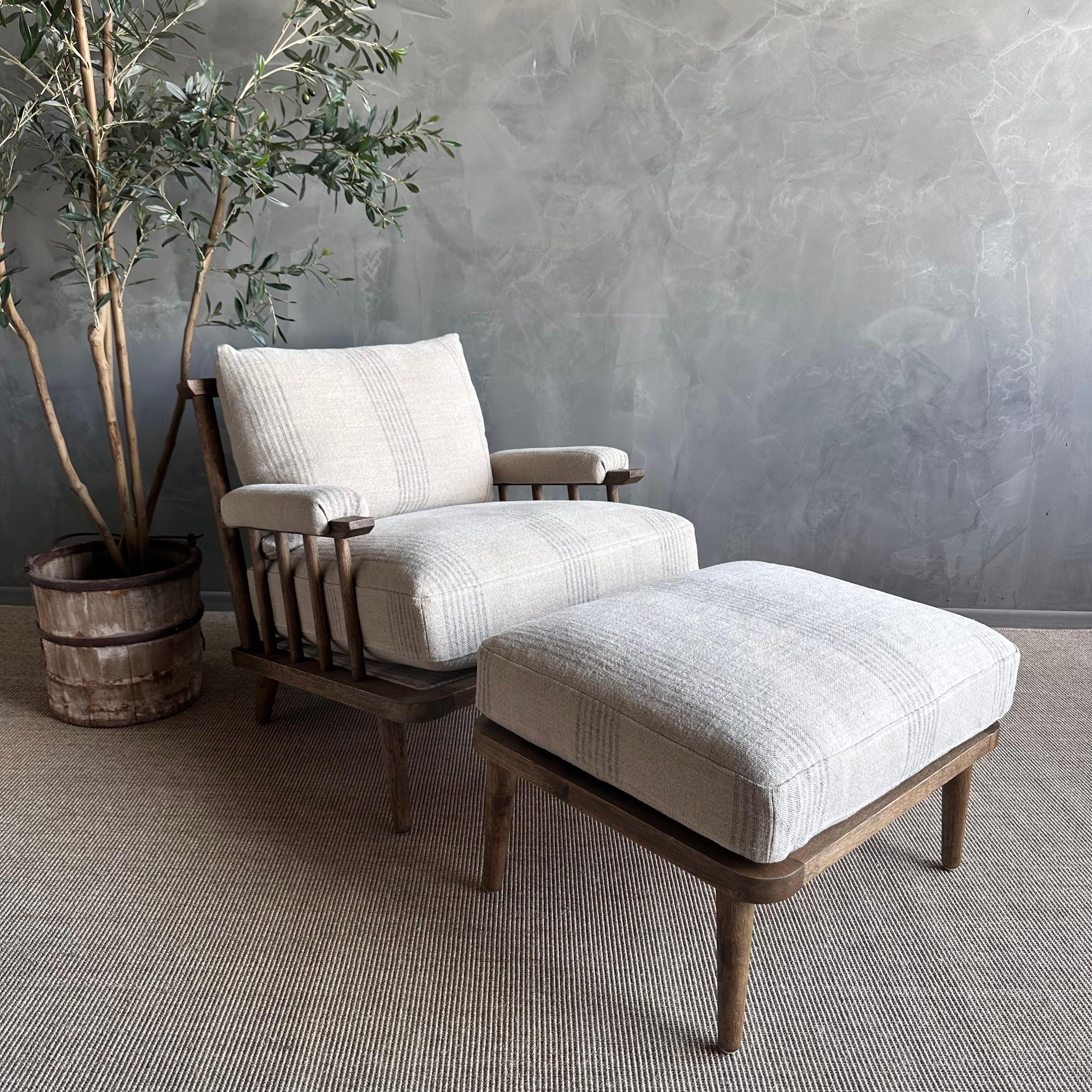 Ordine personalizzato per la sedia e l'ottomana in rovere massiccio Frances di KS Design COM in vendita 4