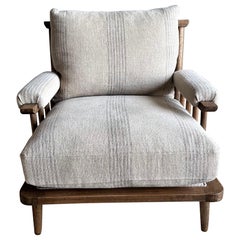 Custom order for KS Design Frances Solid Oak Chair and Ottoman COM
