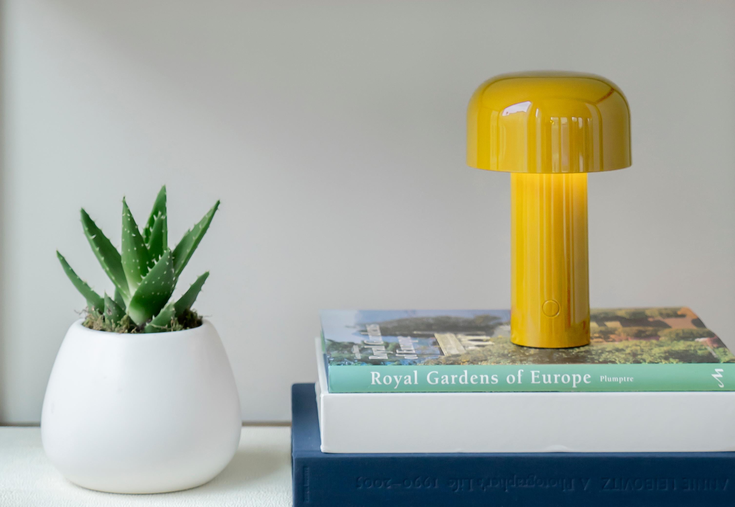 This is a custom order for Sarah including 3 lamps in the final price. 


FLOS Bellhop T-Table Lamp in Yellow by Edward Barber & Jay Osgerby

Portable, rechargeable and wireless, Bellhop is a sleek modern LED tabletop lamp. Bellhop charges via a