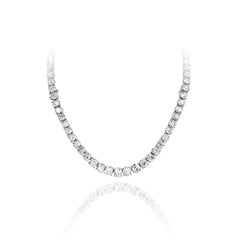 Custom Order: Important Old Mine Cut Diamond Rivière Necklace 