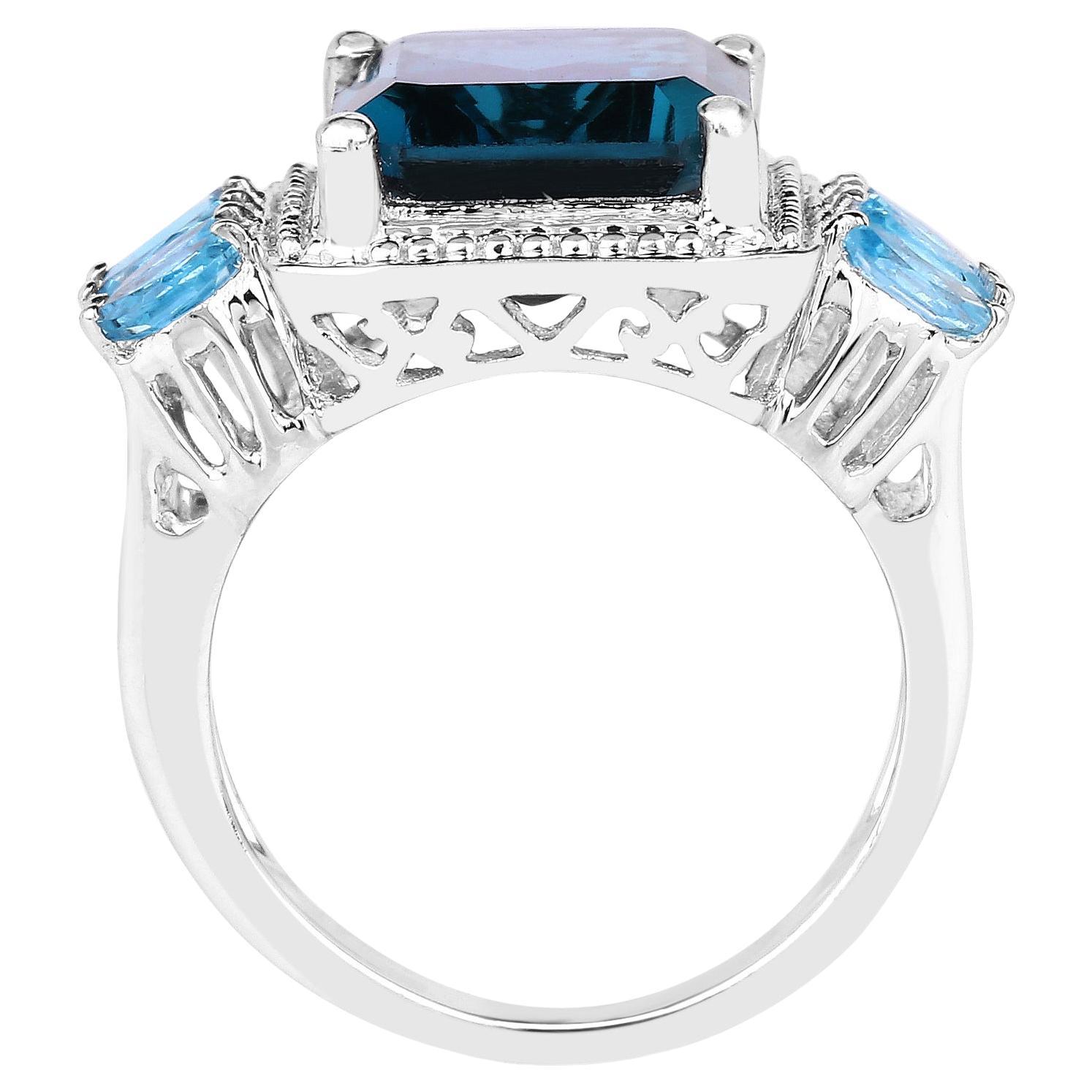 Custom Order - Londoner Blautopas Ring Schweizer Blautopas Fassung für Damen oder Herren im Angebot
