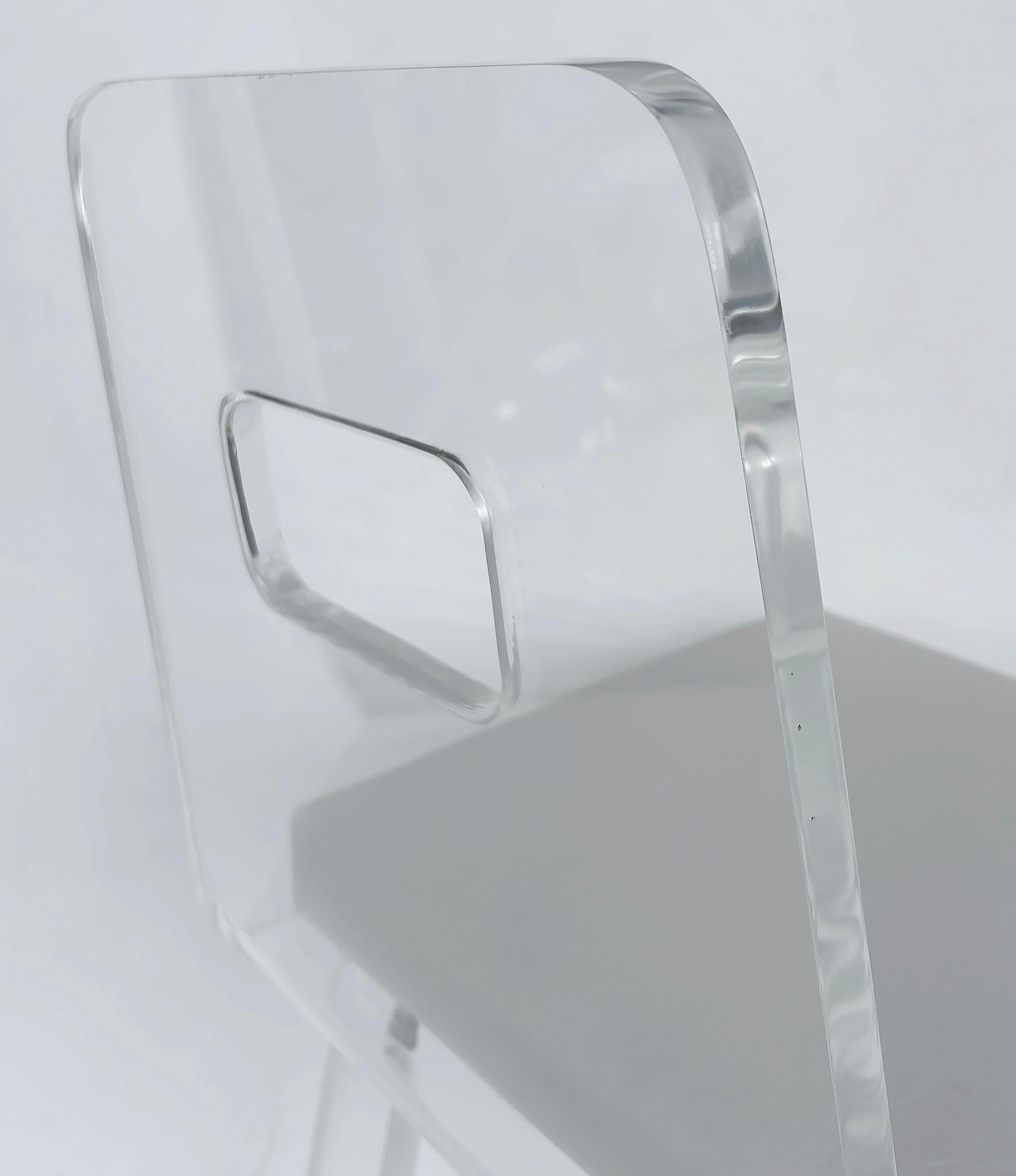 Custom Order Lucite Bar or Counter Stool with Upholstered Seats For Sale 3