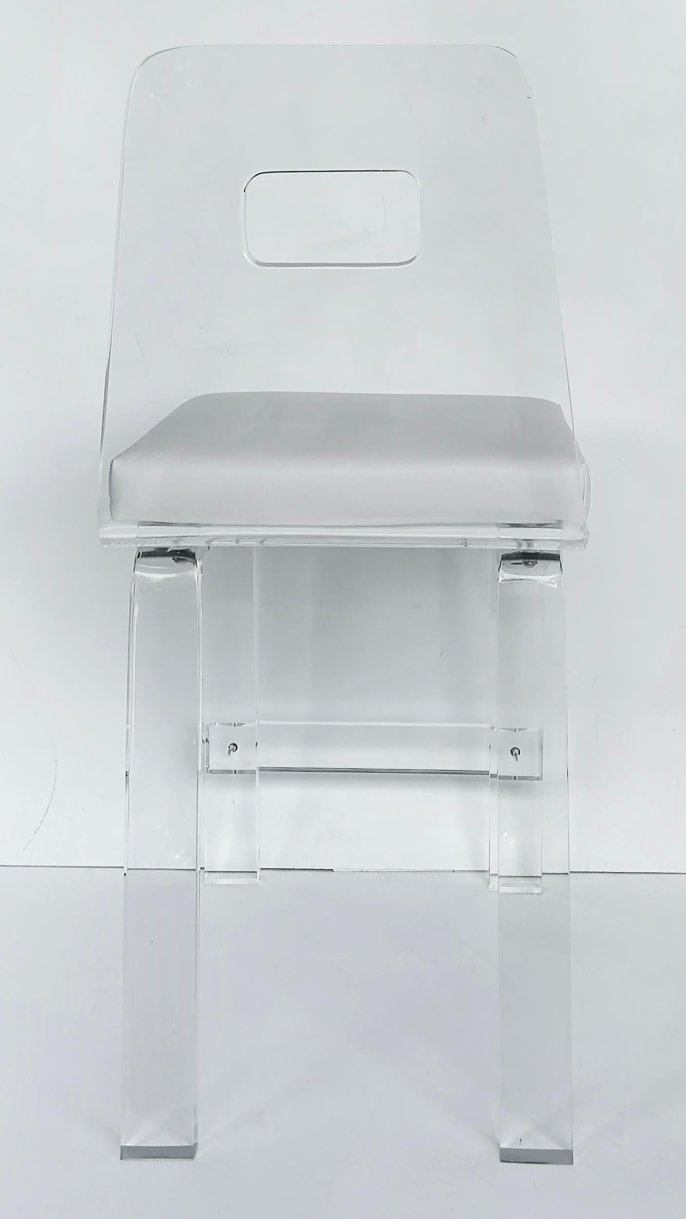 Custom Order Lucite Bar or Counter Stool with Upholstered Seats For Sale 1