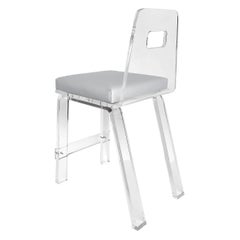 Custom Order Lucite Bar or Counter Stool with Upholstered Seats
