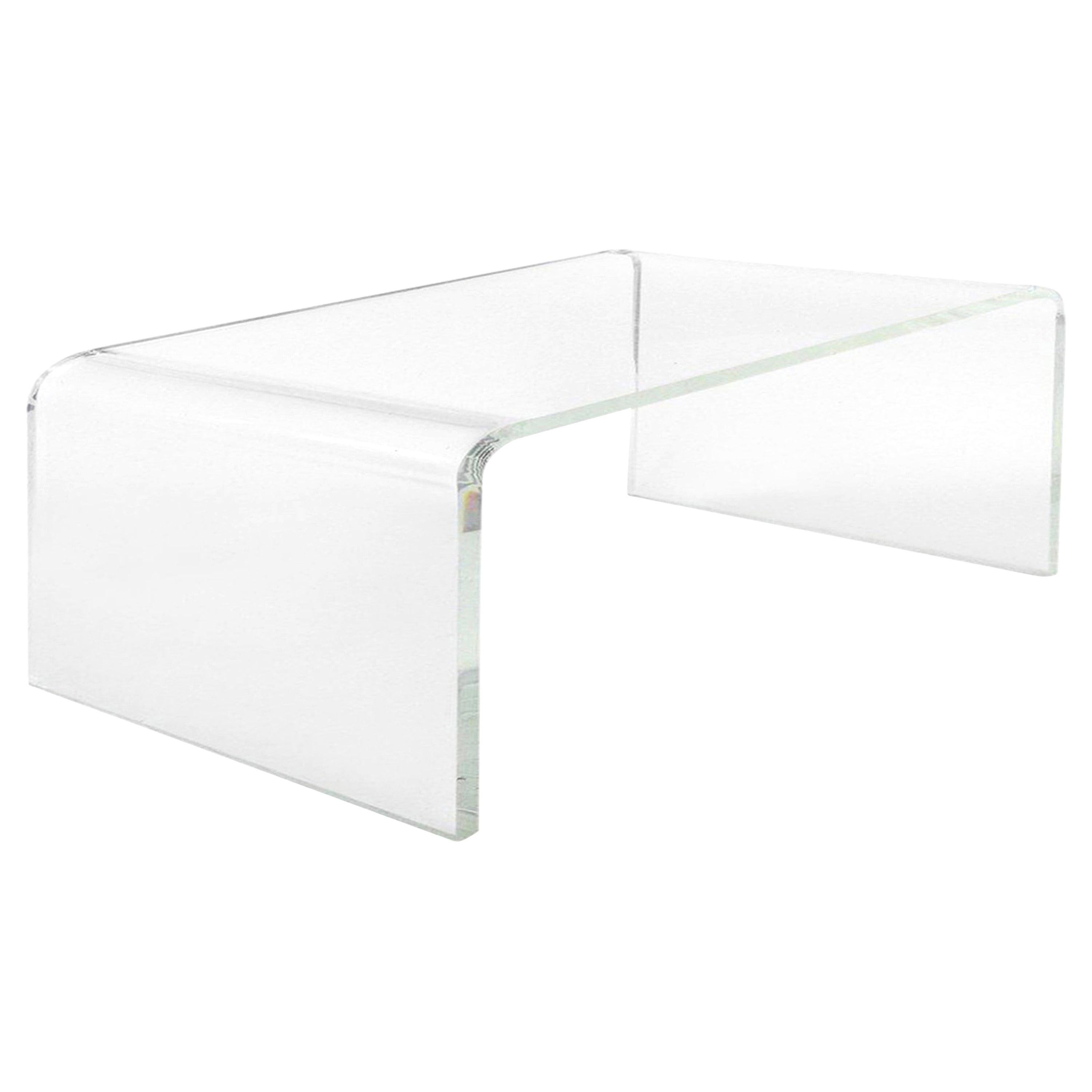 Mesa Lucite en cascada con lados curvados por encargo en venta
