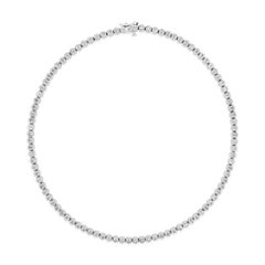 Custom Order: Round Diamond Bezel Tennis Necklace in Platinum