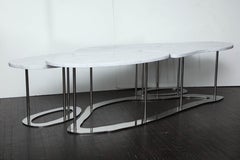 Mesa de cóctel orgánica de mármol de forma libre personalizada