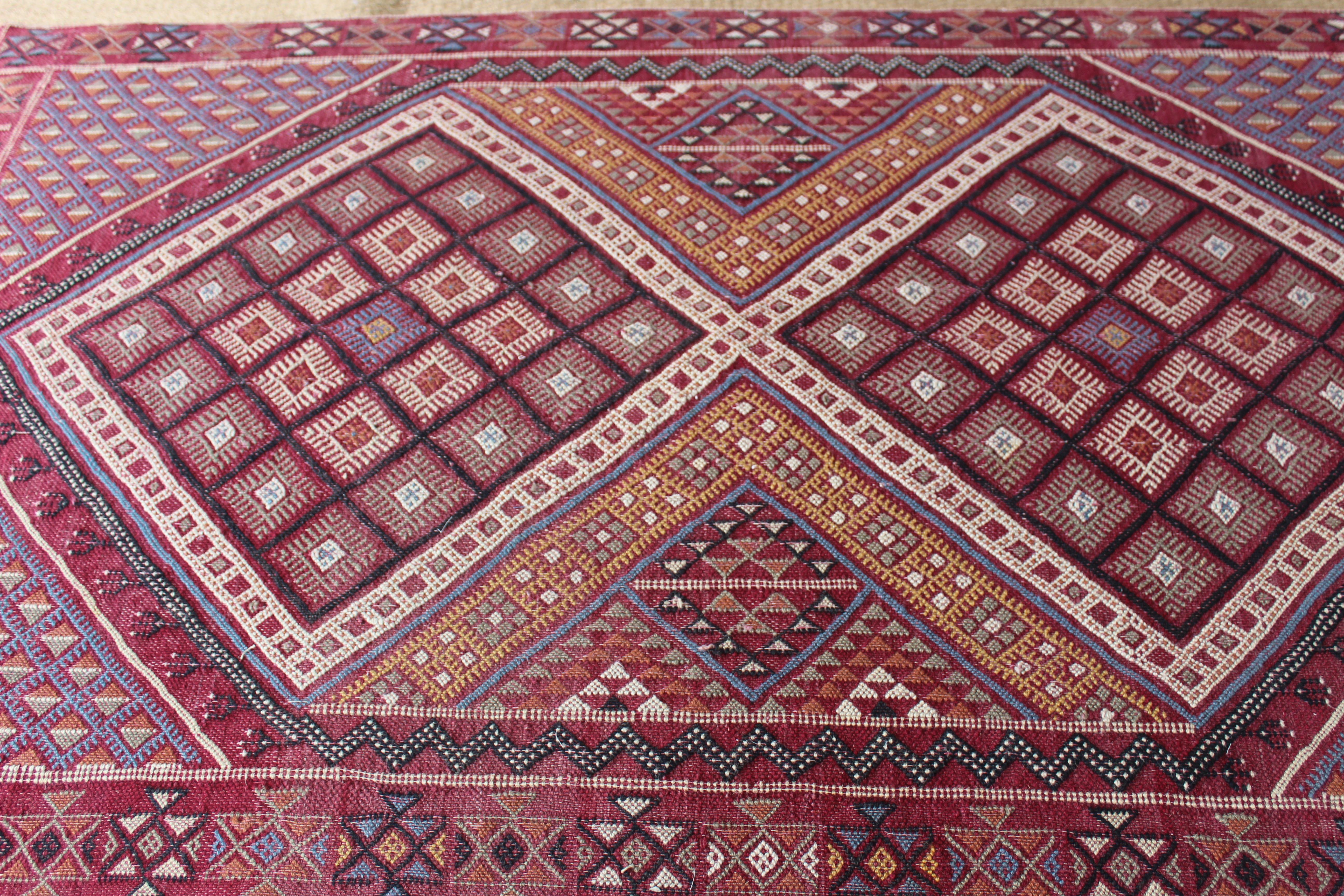 Custom Ottoman Upholstered with a Vintage 1960s Turkish Kilim 2