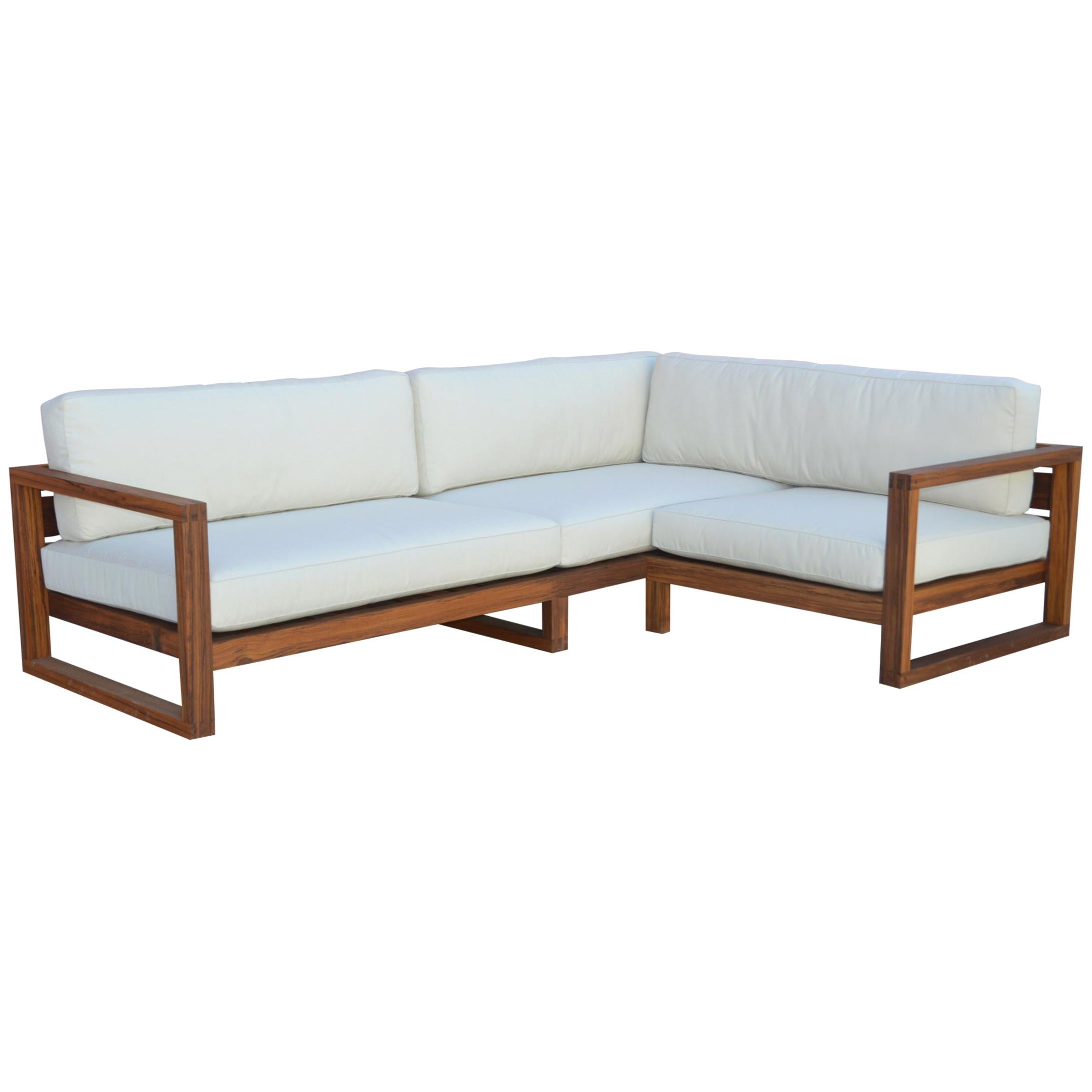 Custom Outdoor Sofa Made from Teak For Sale at 1stDibs