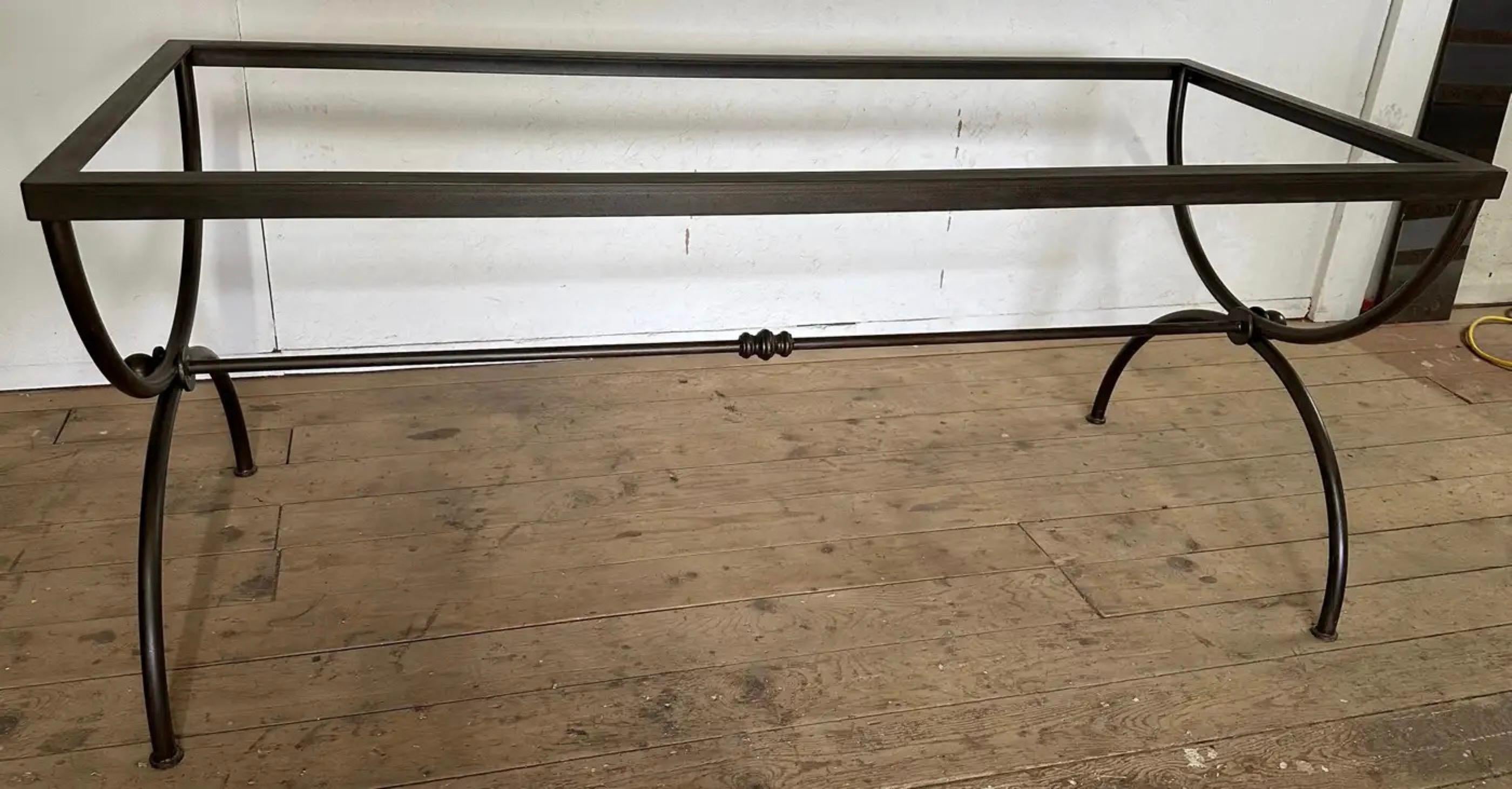 Custom Oval Oak Top With Metal Base Dining Table Base For Sale 3