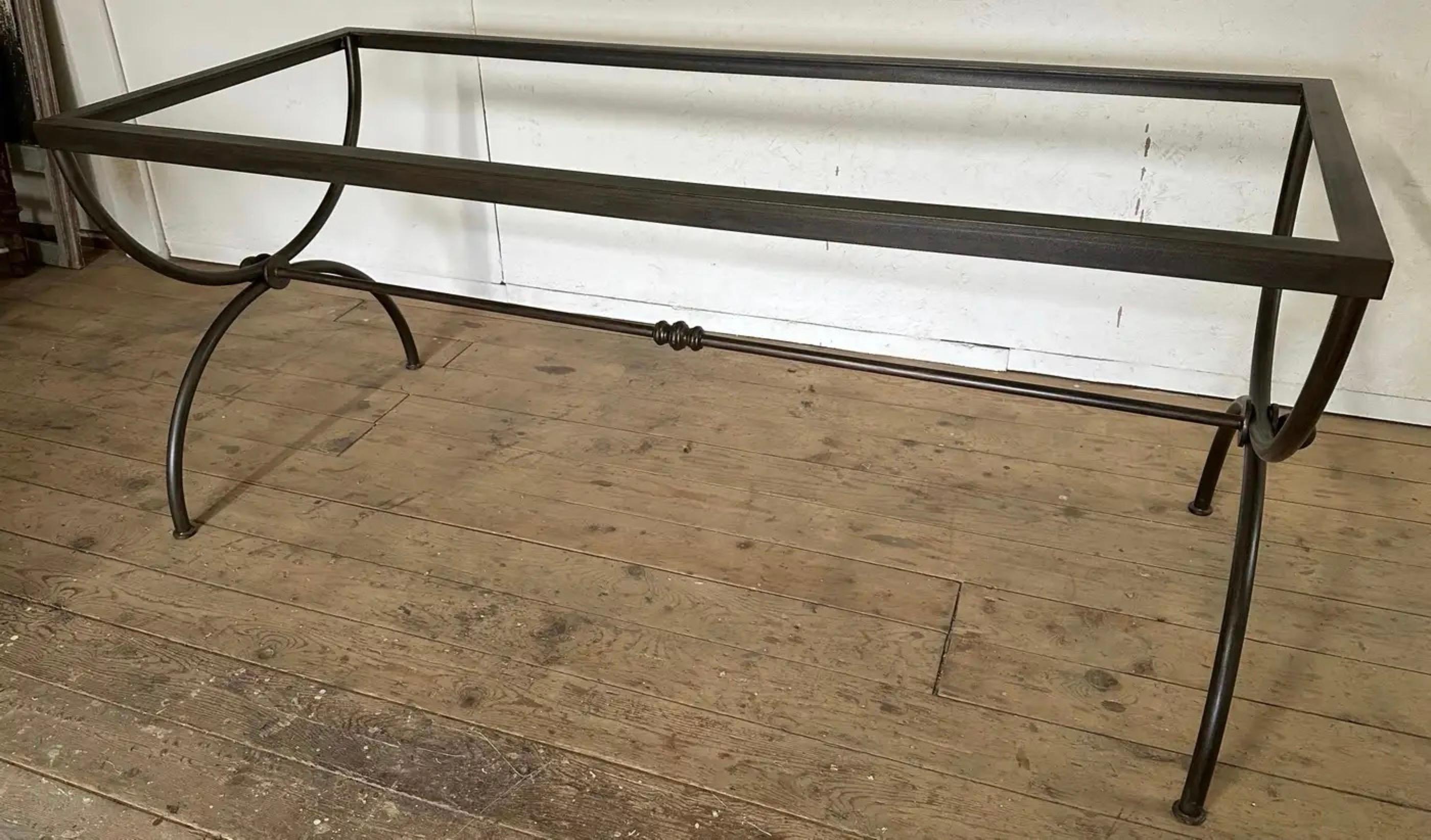 Custom Oval Oak Top With Metal Base Dining Table Base For Sale 4