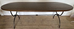 Custom Oval Oak Top With Metal Base Dining Table Base