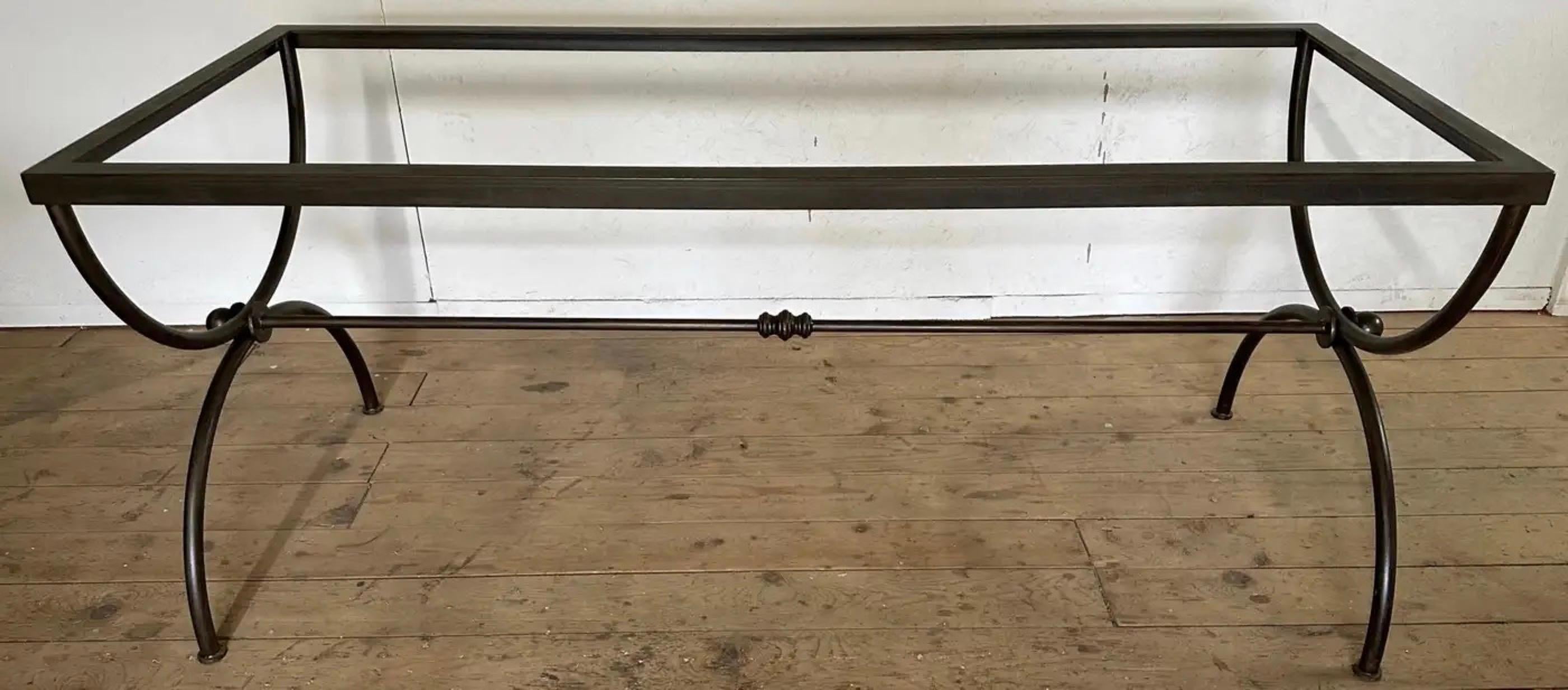 Custom Oval Oak Top With Metal Base Dining Table Base For Sale 1