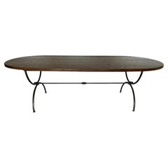 Custom Oval Oak Top With Metal Base Dining Table Base