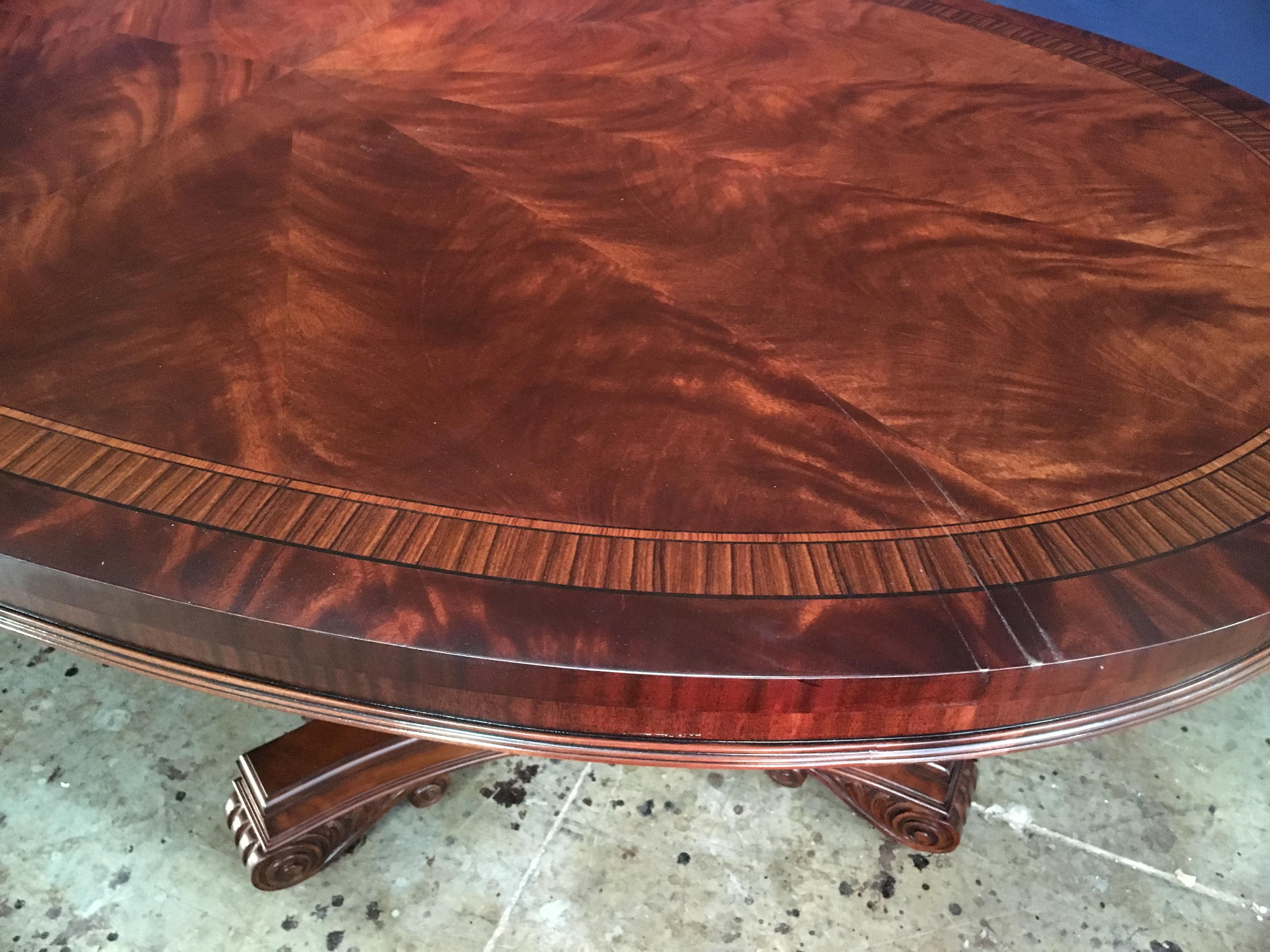 Custom Oval Regency Style Mahogany Dining Table by Leighton Hall 5