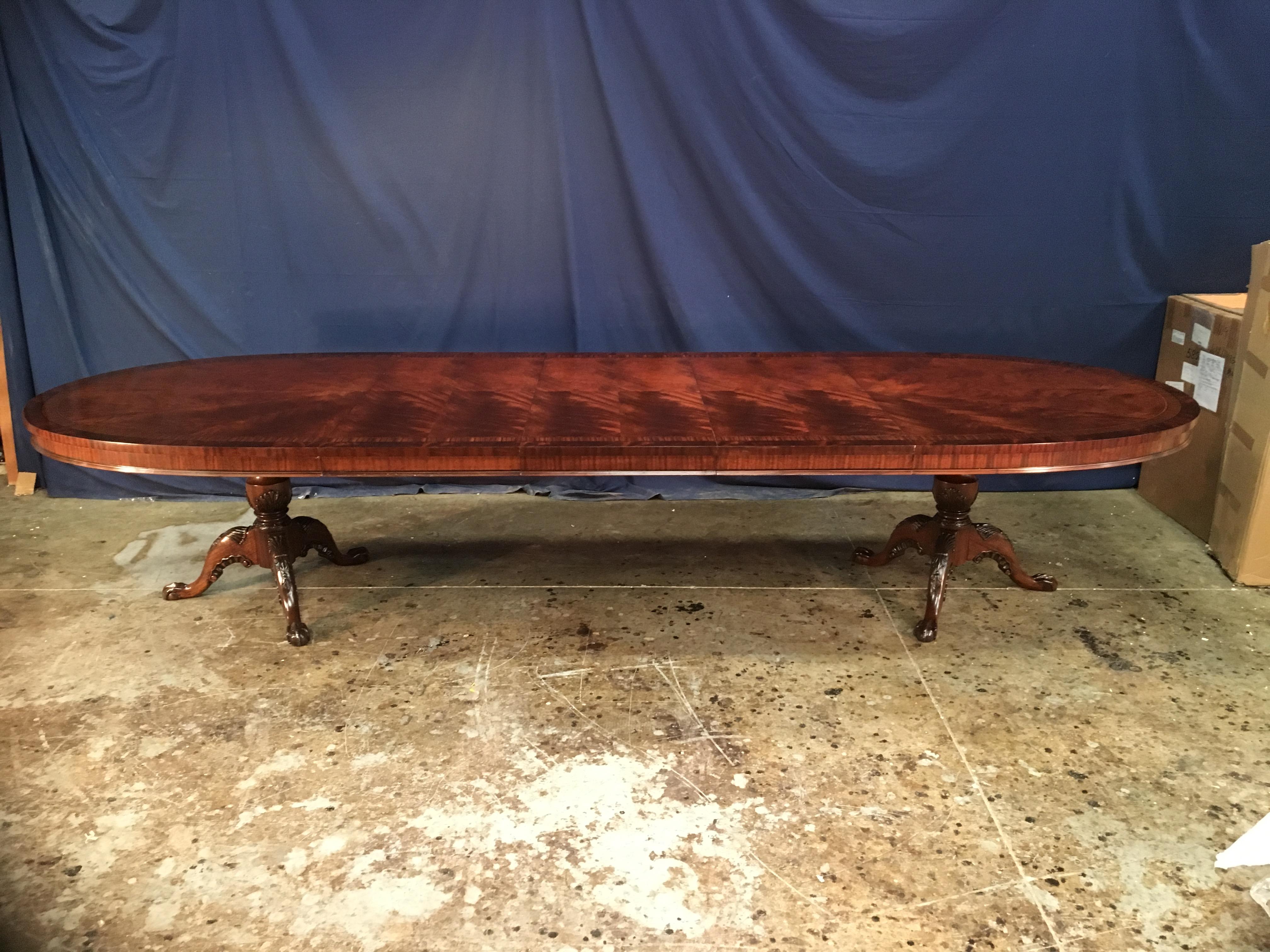 Custom Oval Regency Style Mahogany Dining Table by Leighton Hall 6