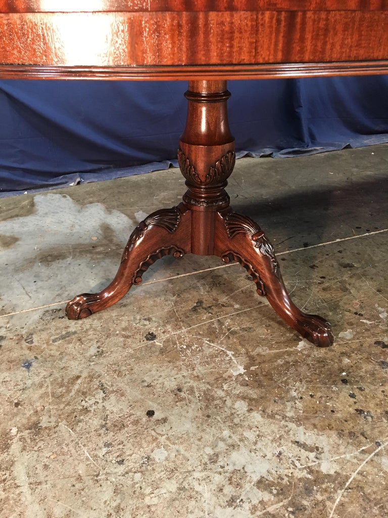 Custom Oval Regency Style Mahogany Dining Table by Leighton Hall For Sale 7