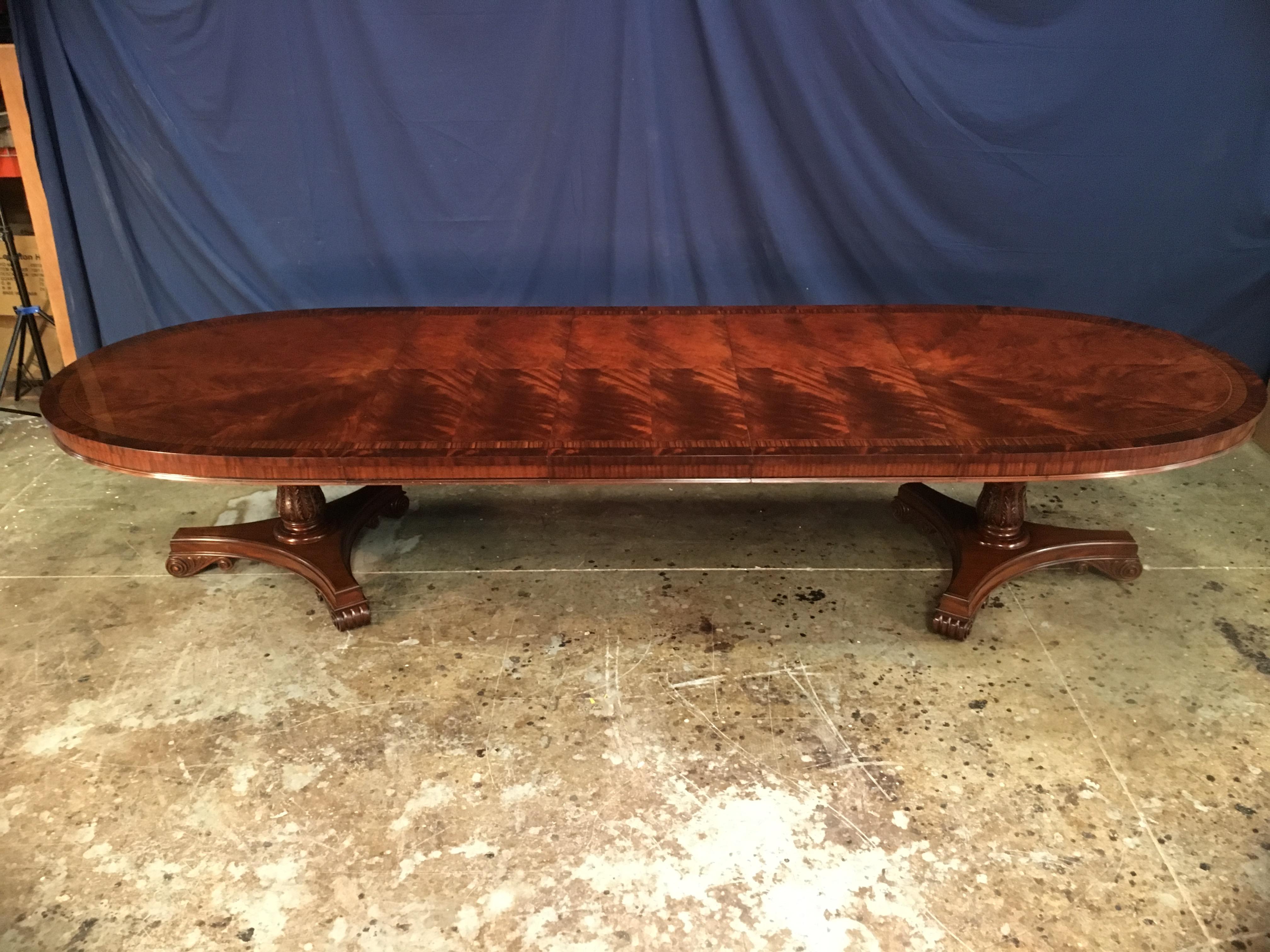American Custom Oval Regency Style Mahogany Dining Table by Leighton Hall