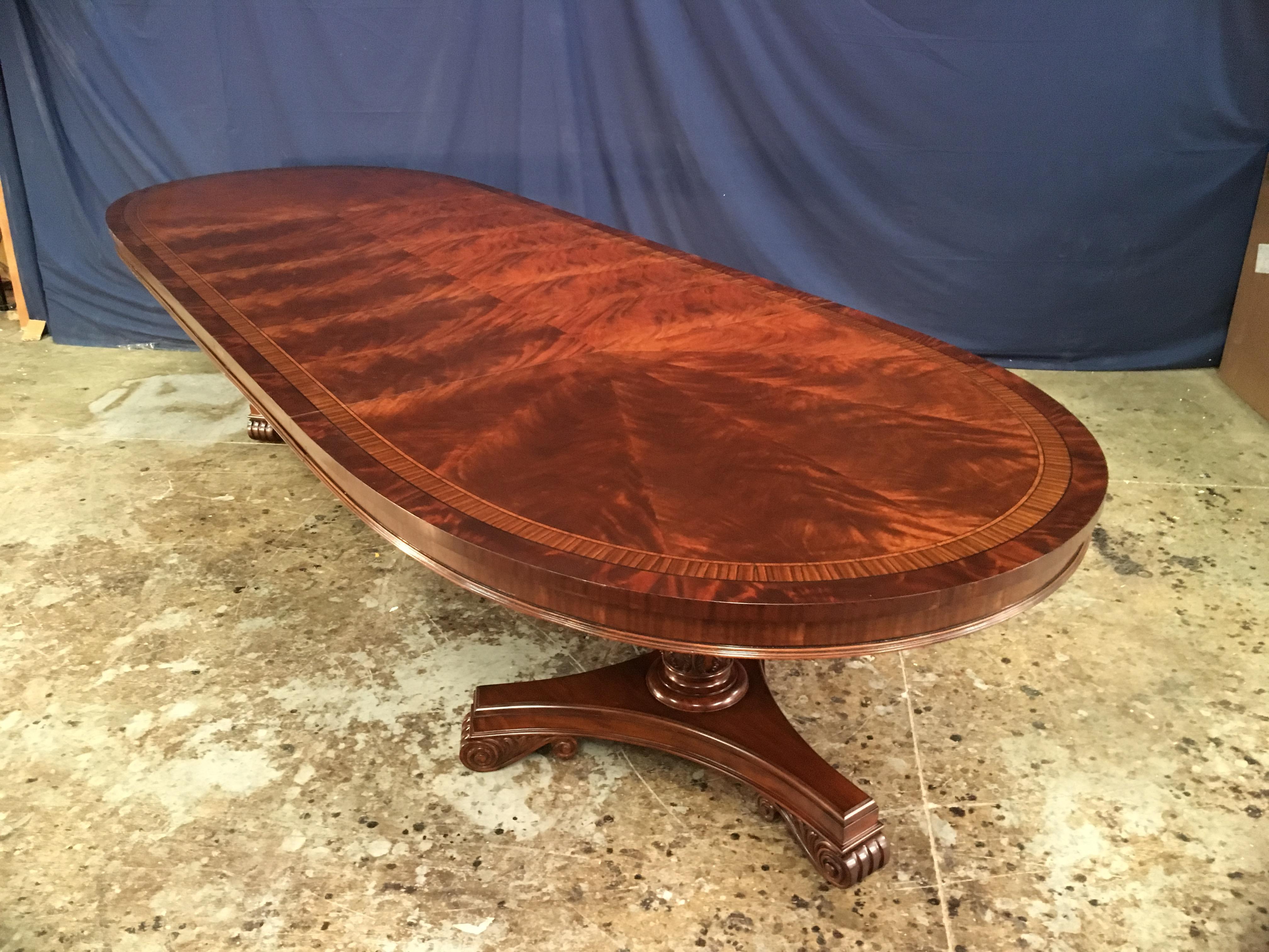 Custom Oval Regency Style Mahogany Dining Table by Leighton Hall In New Condition In Suwanee, GA