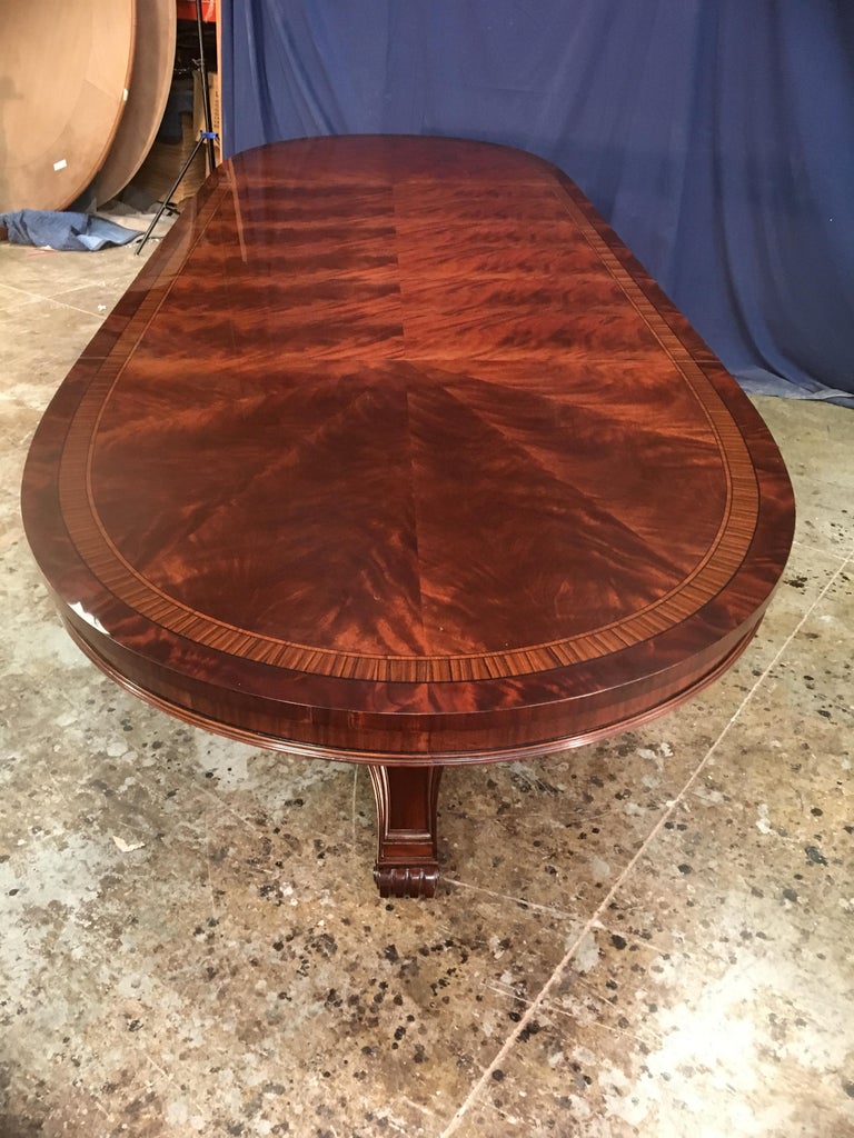 Custom Oval Regency Style Mahogany Dining Table by Leighton Hall For Sale 1