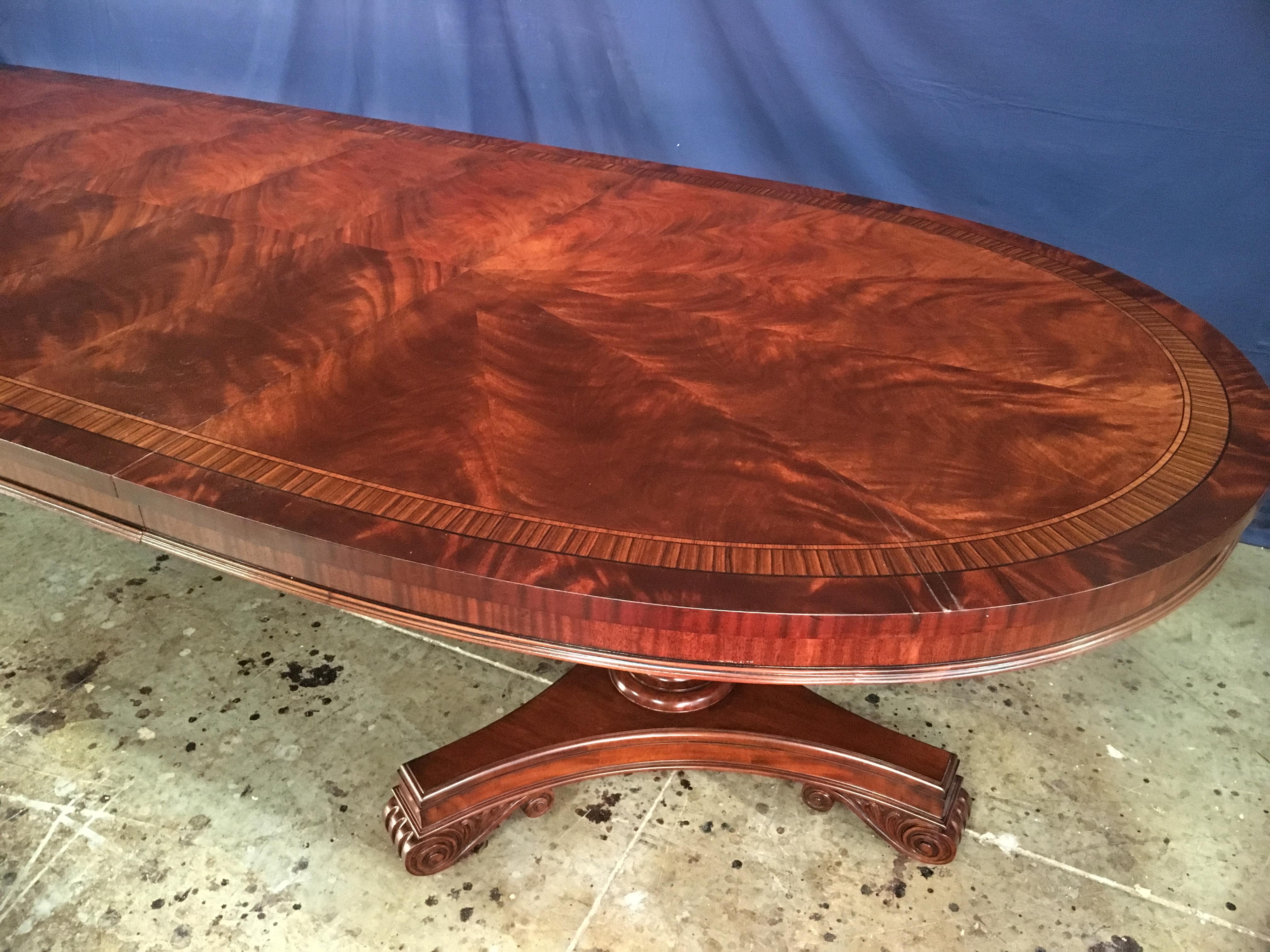 Custom Oval Regency Style Mahogany Dining Table by Leighton Hall 2