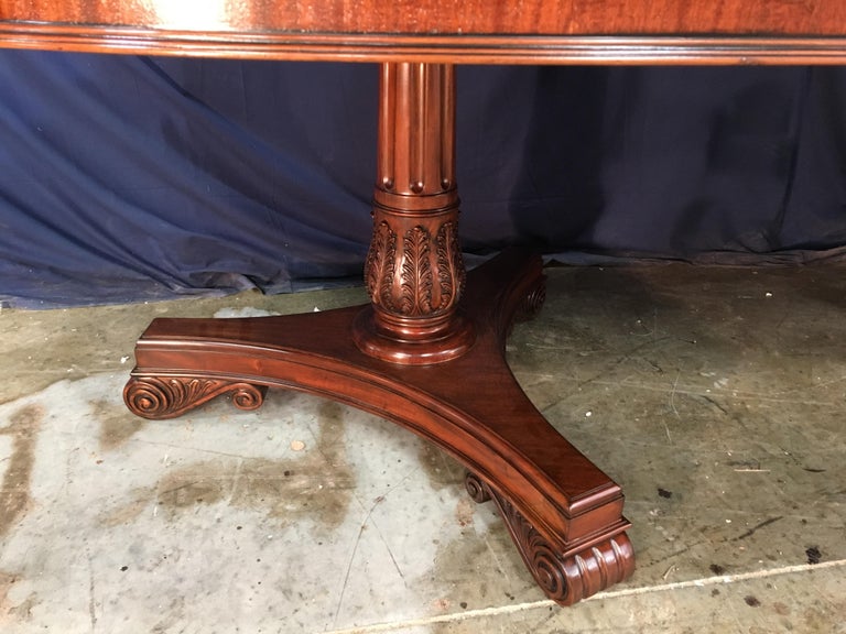 Custom Oval Regency Style Mahogany Dining Table by Leighton Hall For Sale 3