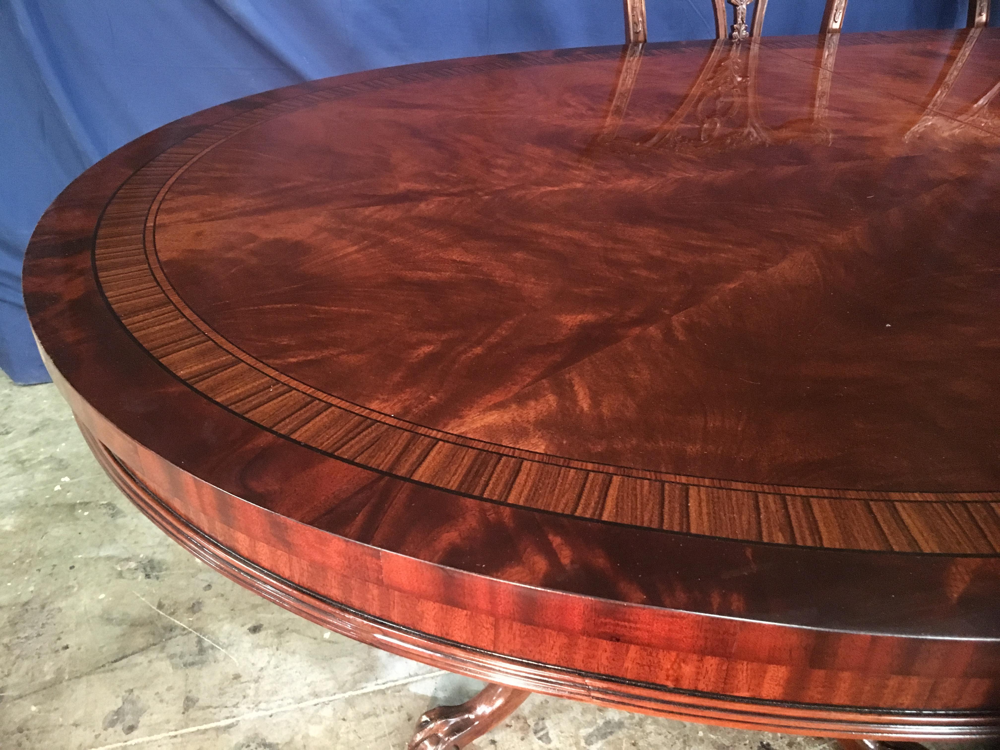 Custom Oval Regency Style Mahogany Dining Table by Leighton Hall 4