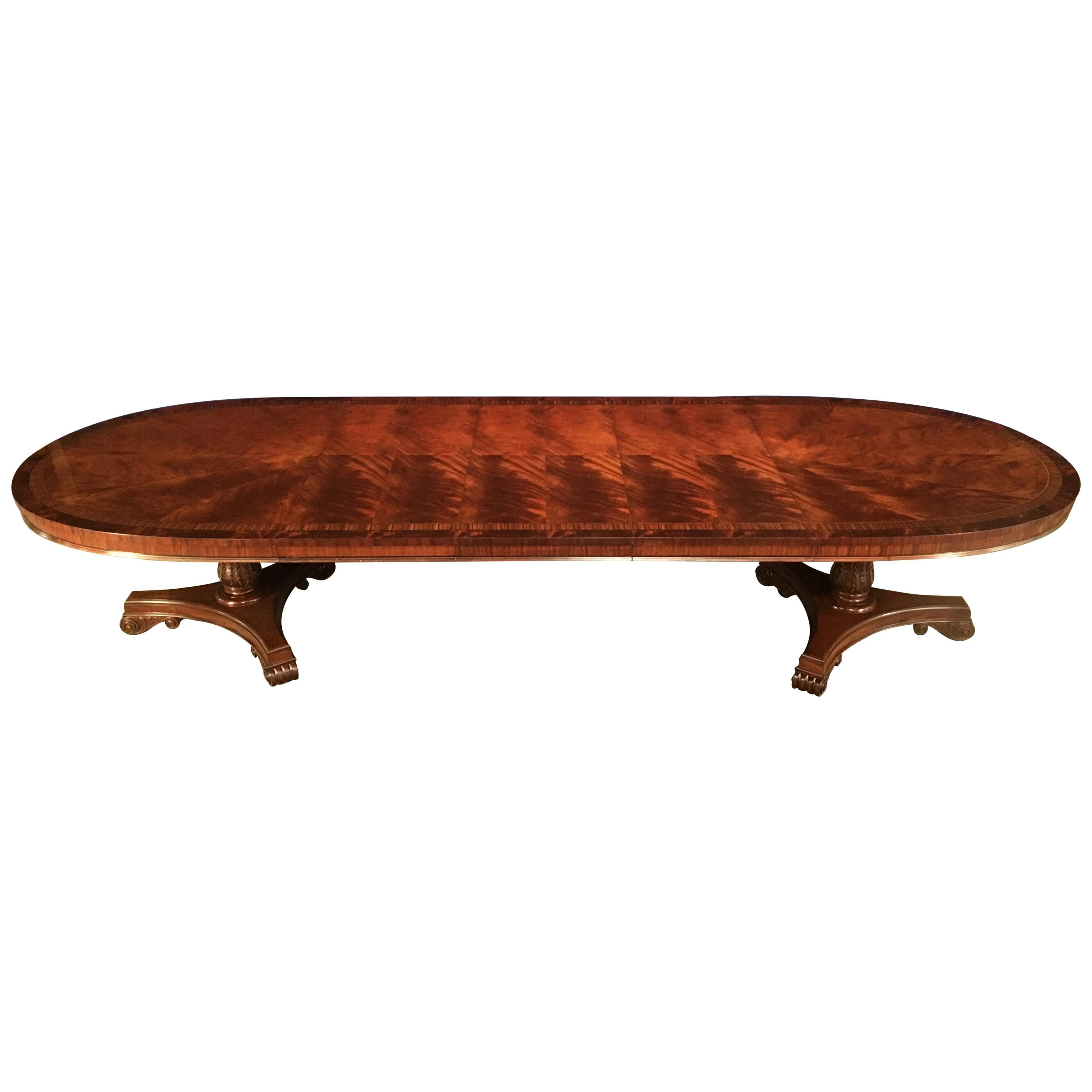Custom Oval Regency Style Mahogany Dining Table by Leighton Hall