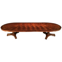 Custom Oval Regency Style Mahogany Dining Table by Leighton Hall