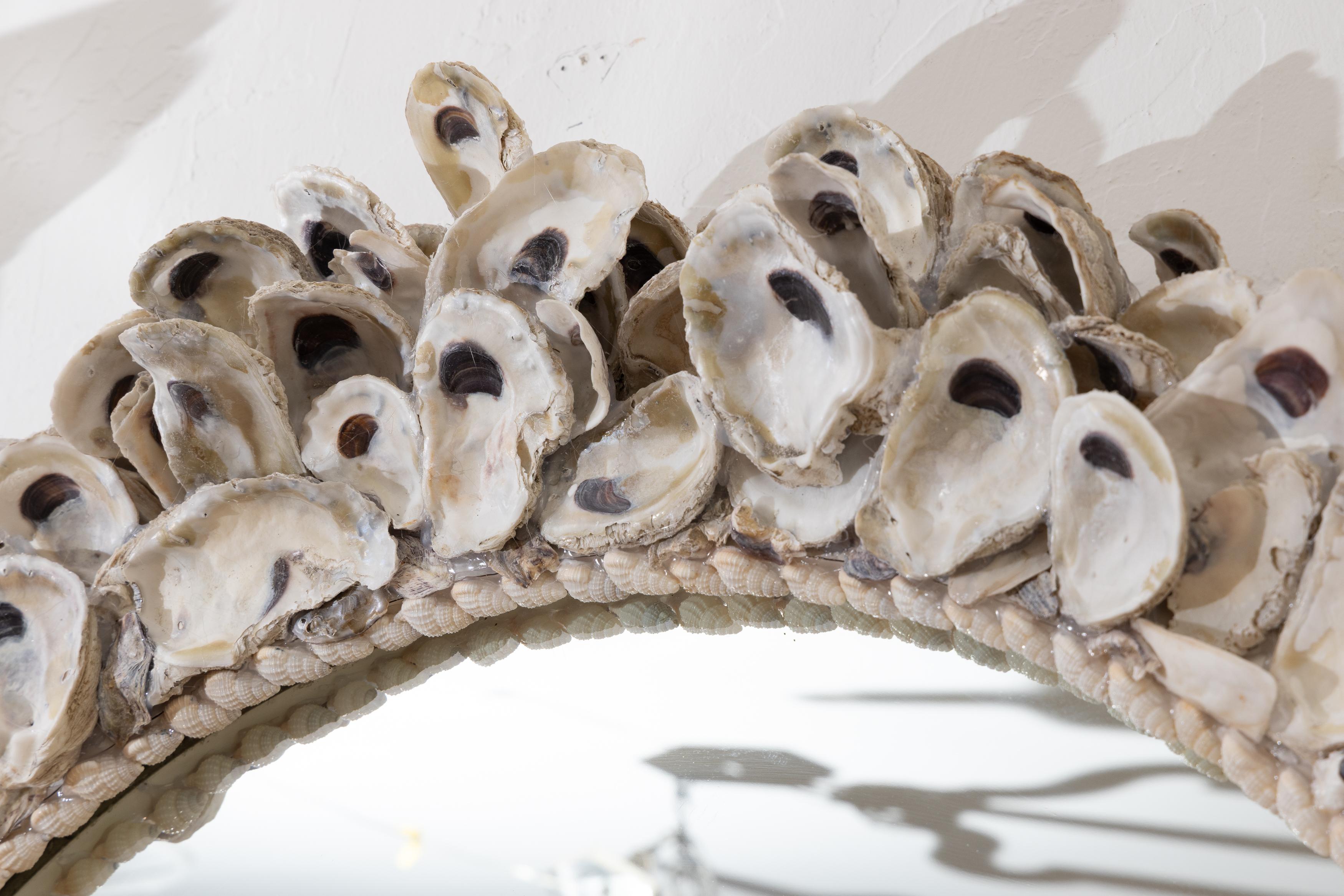 Other Custom Oyster Shell Circular Mirror For Sale