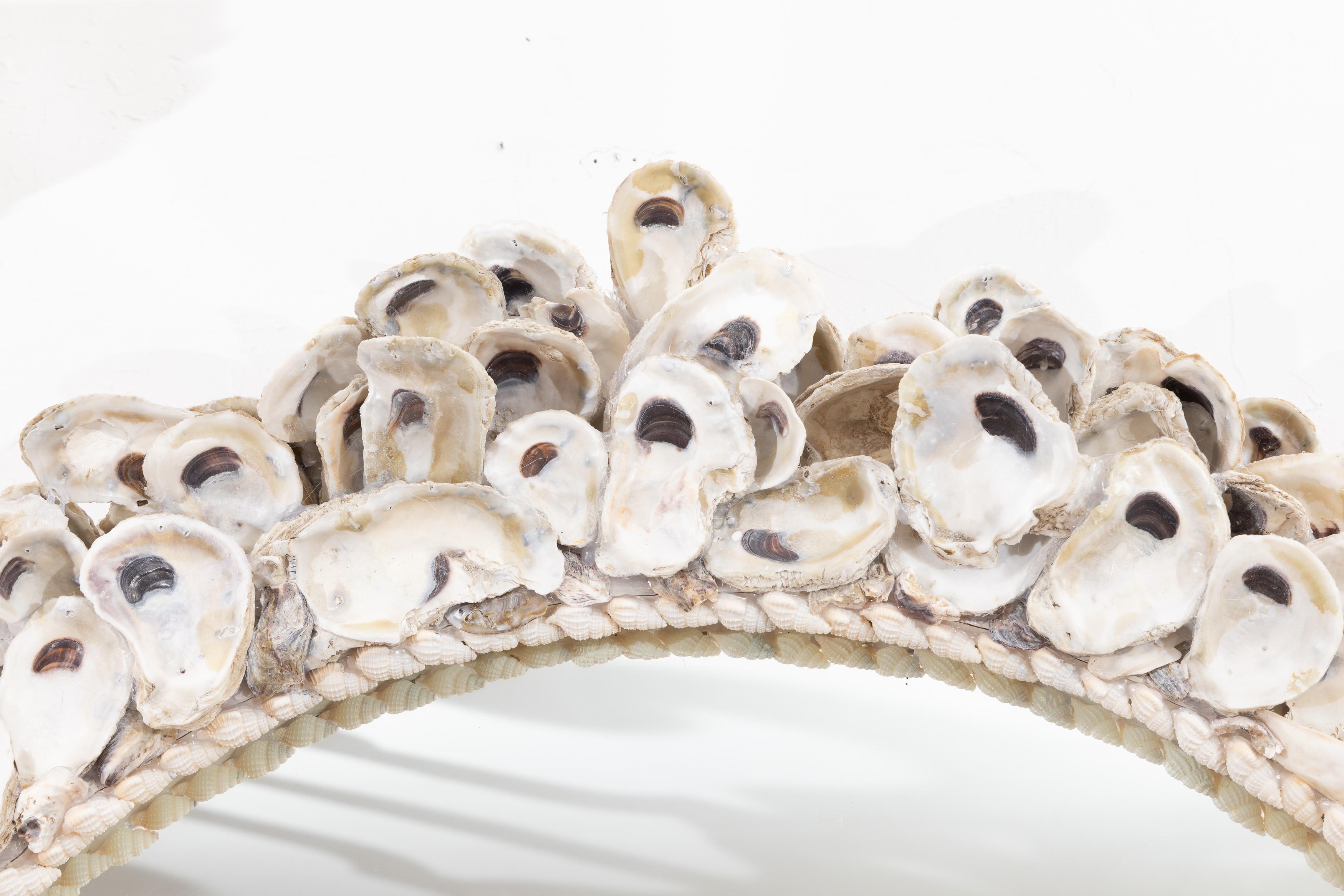 Custom Oyster Shell Circular Mirror For Sale 2