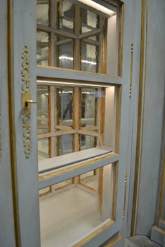 Custom Painted Gustavian Style Display Cabinet