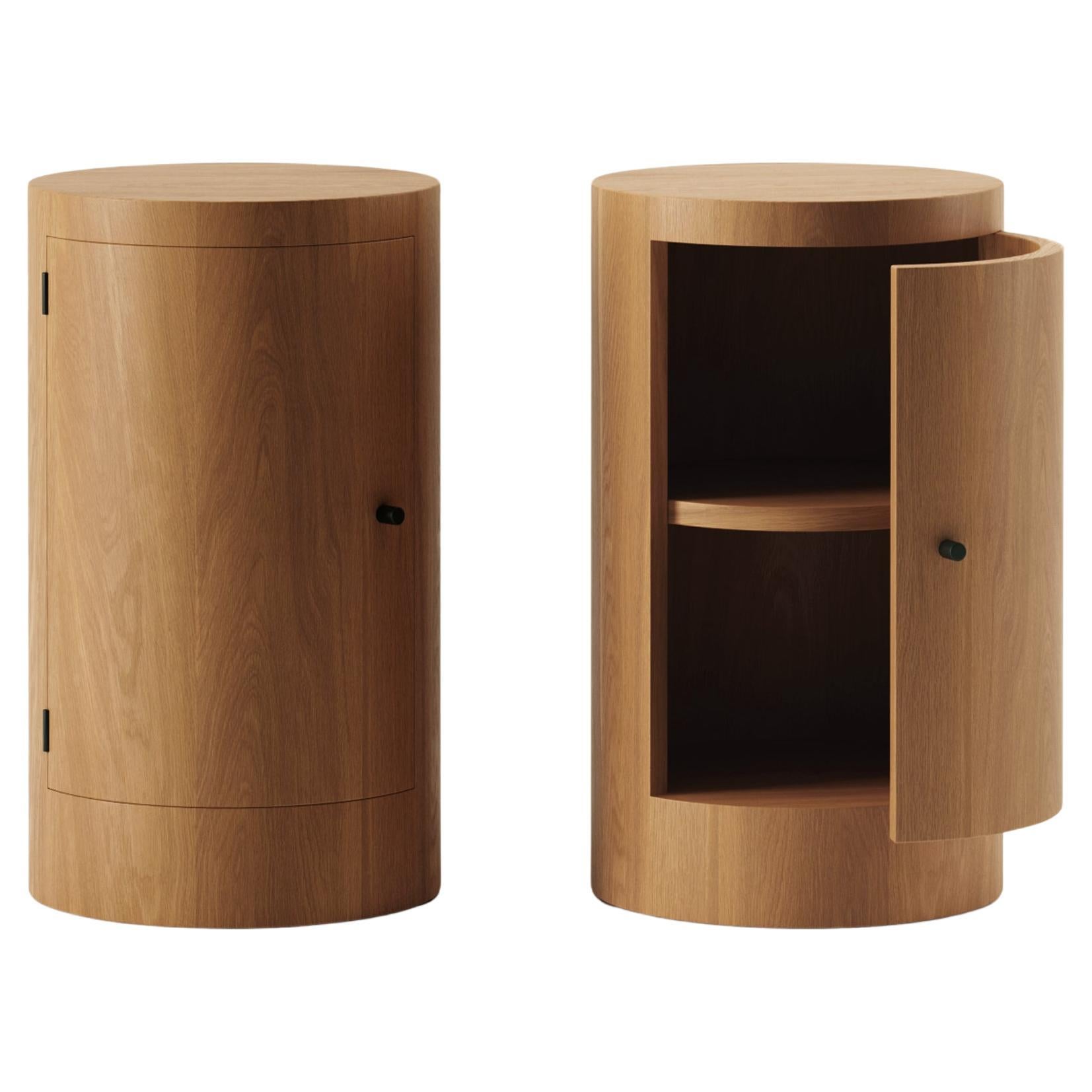 Custom Pair of Constant Night Stands 20" high in Iroko Wood