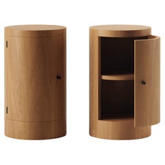Custom pair of Constant Night Stands in Iroko Wood by Yaniv for Lemon 26" high