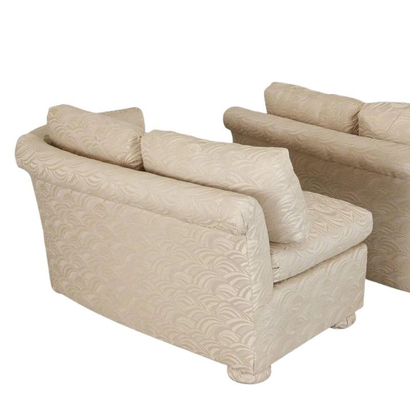 Custom Pair of Curved Sofas in Syrie Maugham Style For Sale 1