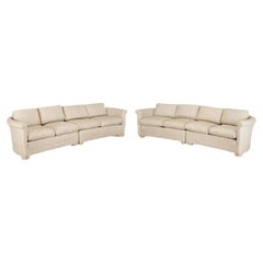 Vintage Custom Pair of Curved Sofas in Syrie Maugham Style