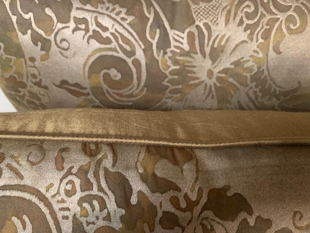 Baroque Custom Pair of Fortuny Pillows with Silk Backs