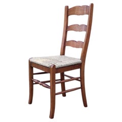 Custom Pair of French Style Ladder Back Side Chairs