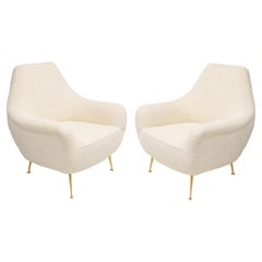 Custom Pair of Italian Lounge Chairs in the Mid-Century Manner