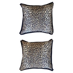 Custom Pair of Leopard Print Euro Pillows