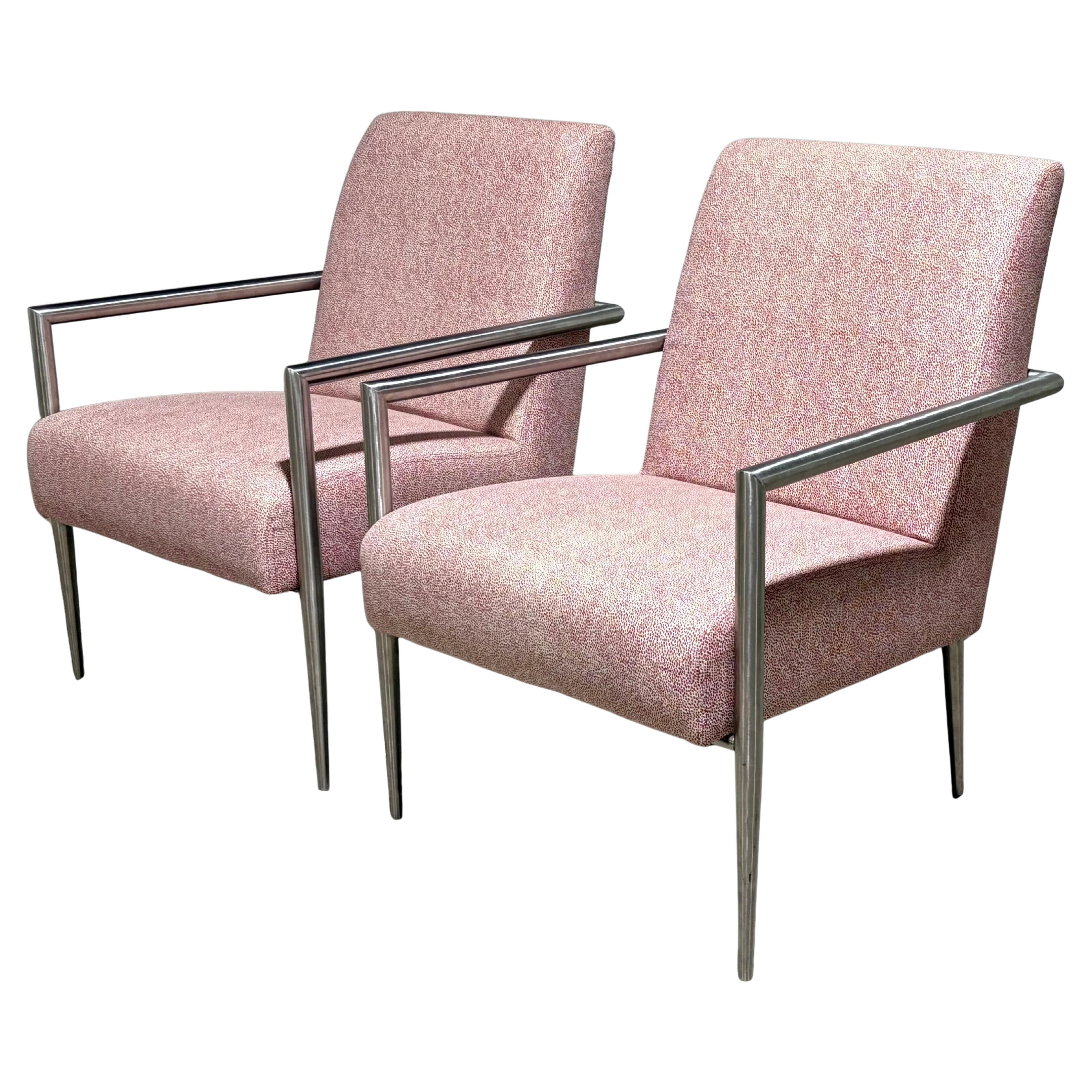 Custom Pair of Mid Century Lounge Chairs