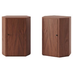 Paire de tables de chevet sur mesure en acajou africain huilé 15" de large