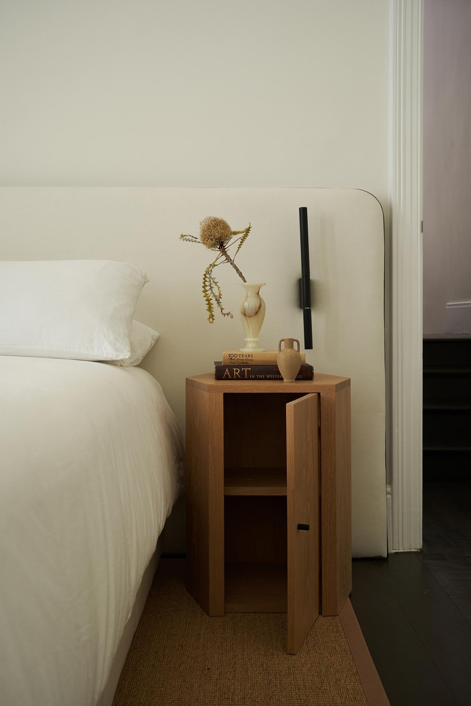 Minimalist Custom Pair of Park Night Stands in Oiled Oak 27
