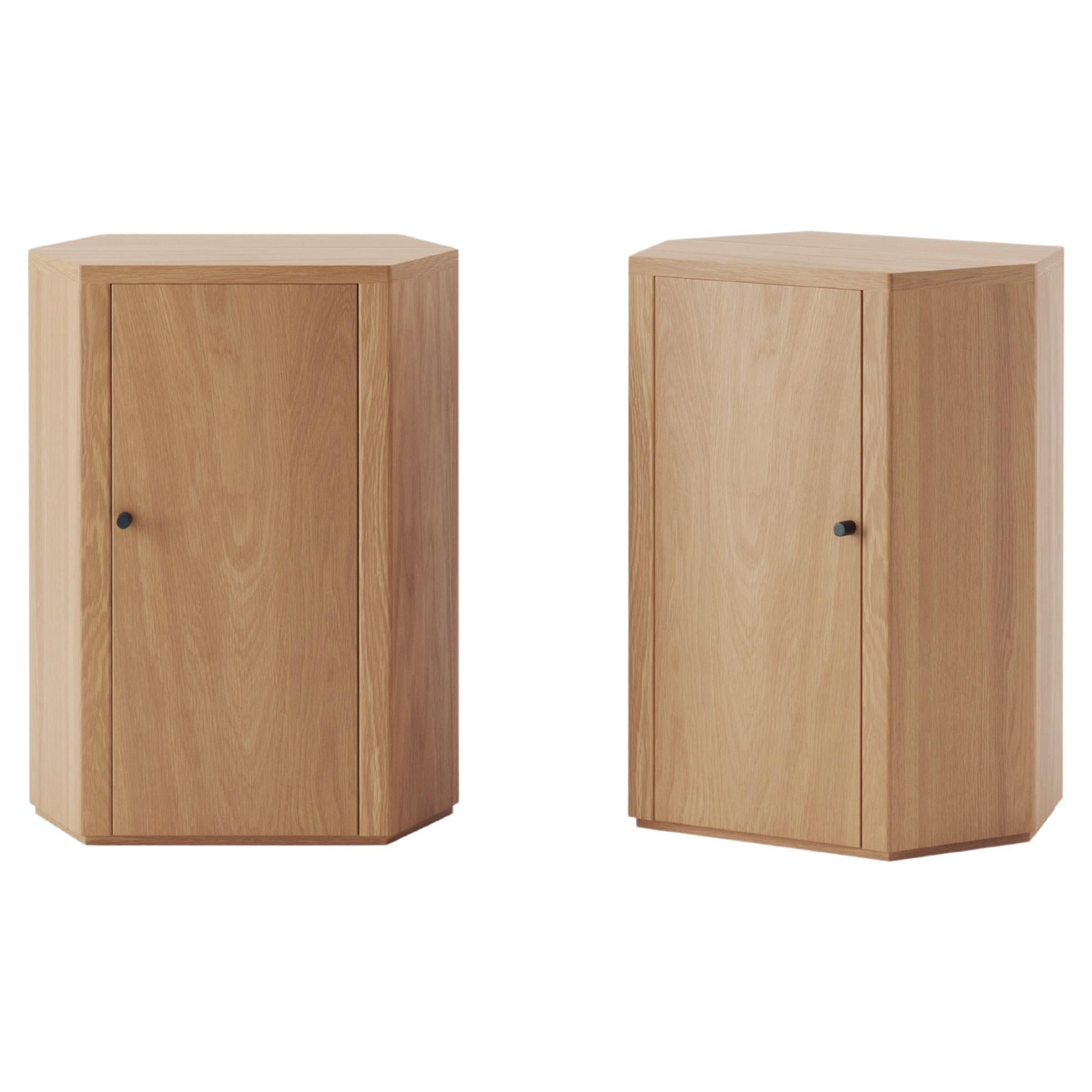 Custom Pair of Park Night Stands in Oiled Oak 28" x 20" x 24"